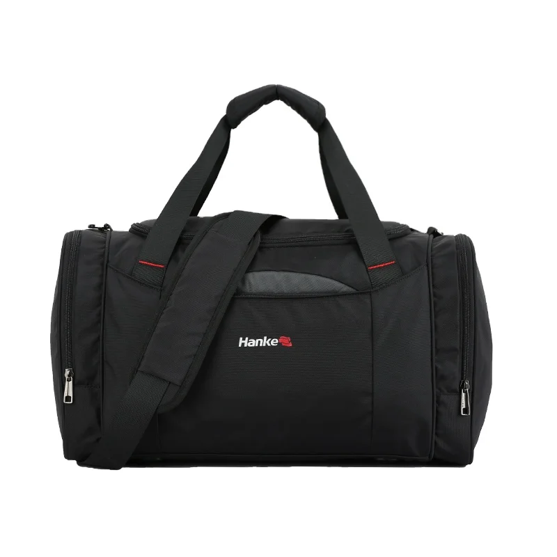 Hanke Wholesale High Quality Men Nylon Custom Logo Black Top Trendy Cool Fitness Waterproof Sports Gym Bag