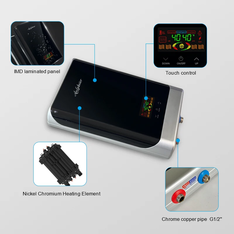 8000w 12000w IMD process energy efficient bathroom hot shower fasting instant electric water heater for wholesales