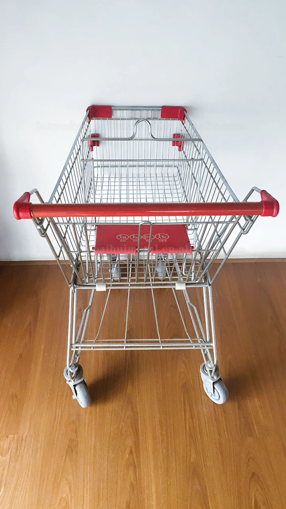 Hot Asian 60L Supermarket Grocery Shopping Cart For Shopping Mall