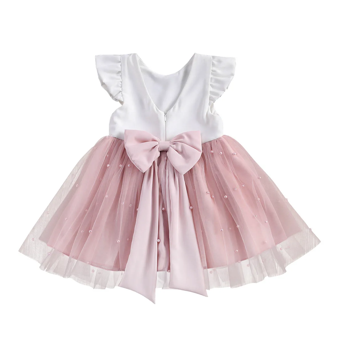 Rarewe Lovely Toddler Girls Skirts Zipper Baby Butterfly Dress White Baby Clothes Comfortable Baby Girl Tutu Lace Dress