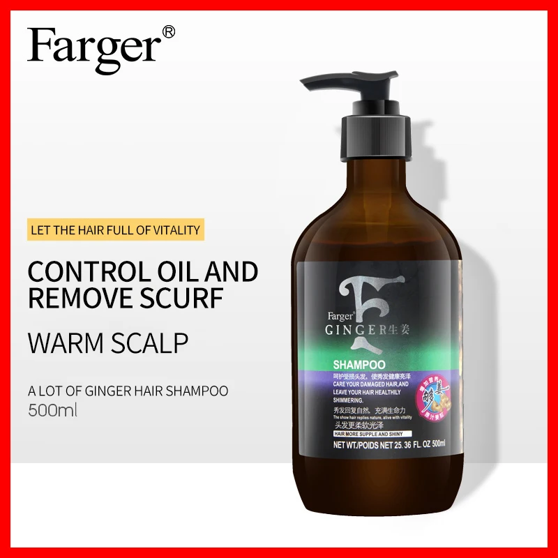 Farger Hot Sales Moisture and Smooth Ginger Nourishing Hair Shampoo 500ml Unisex Adults Picture 10 Pcs Oil Control Welcomed