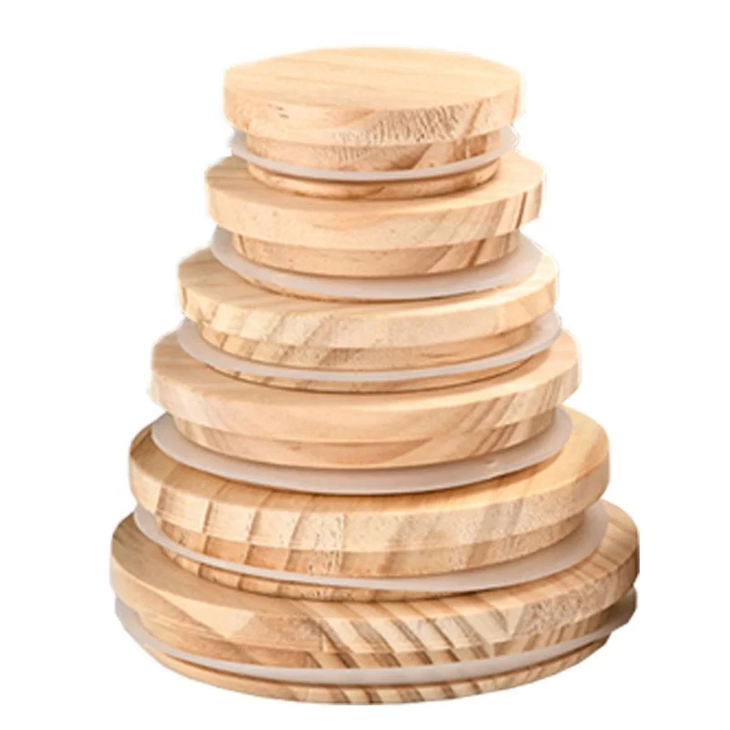 Customized Wooden Covers Multi Size Wood Candle Jar Lids
