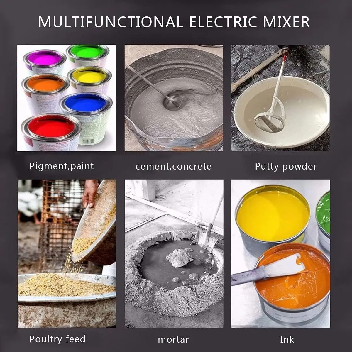 Wholesale Portable 2500W Electric Handheld  putty powder mixer  6-speed adjustable cement paint mixer machine Double Auger Mixer
