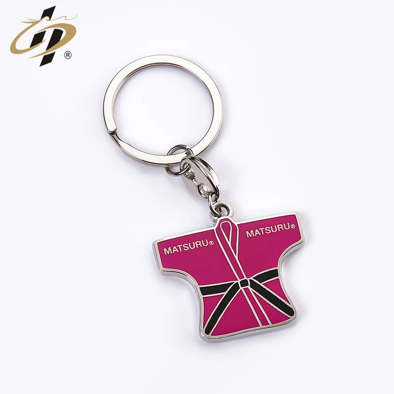 Custom hard enamel sliver metal Judo souvenir keychains no minimum