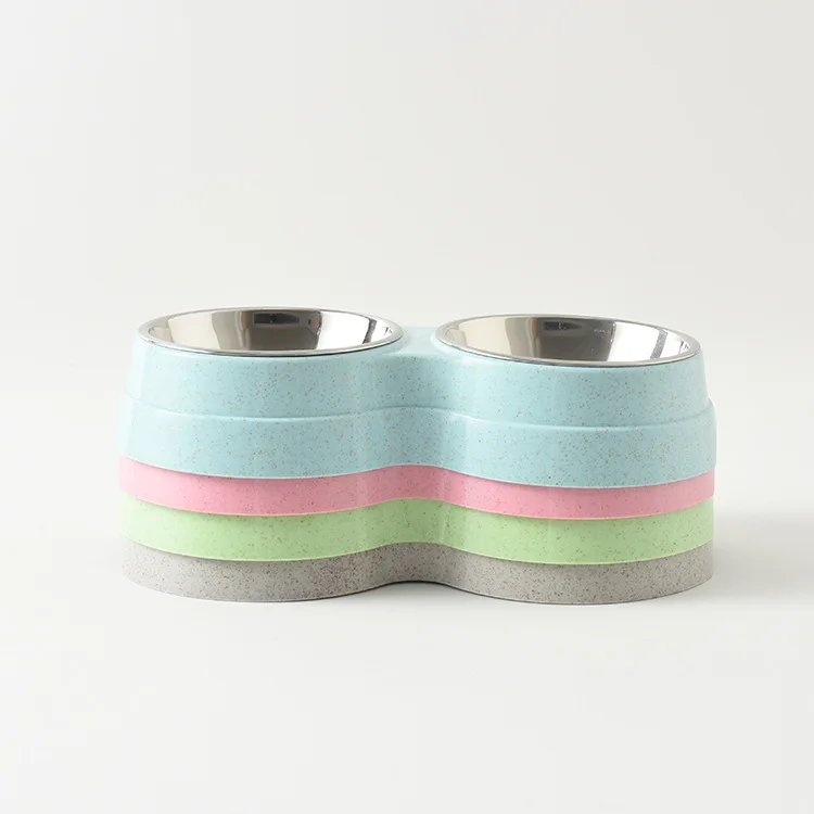 Gorilla Grip Slip Resistant Slow Fiber Set Small Acrylic Outdoor ABS+Stainless Steel Pet Dogs Cats Food Water Feeders Bowl