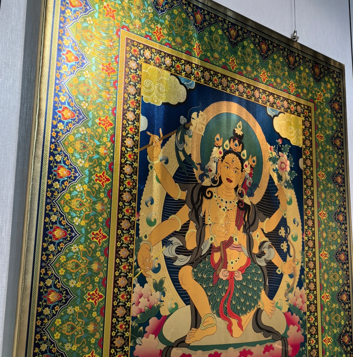 BIGIMAGE Custom Chinese Religious Buddha Buddhism Tibetan Thangka Fabric uv printing painting wall hanging decoration