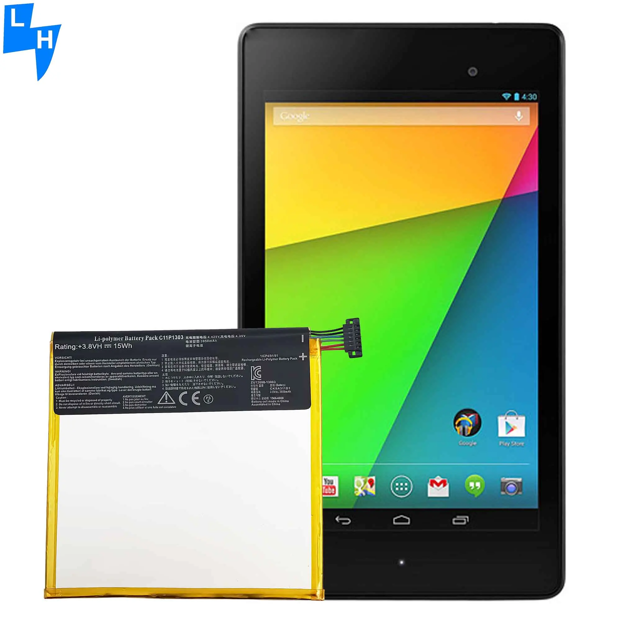 3950mAh C11P1303 Nexus 7 Gen2 2013 батарея мобильного телефона для ASUS Google