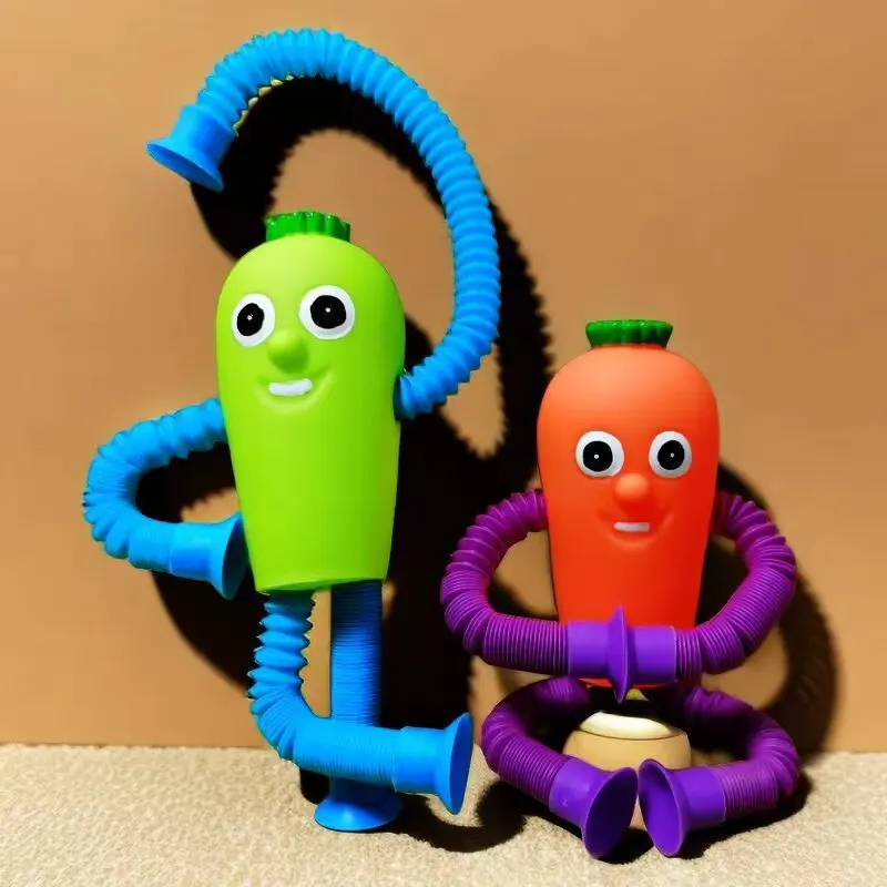 2024 Tiktok Hot Sale Versatile Telescopic Tube Sucker Radish Pinch Music Decompression Versatile Modeling Toys