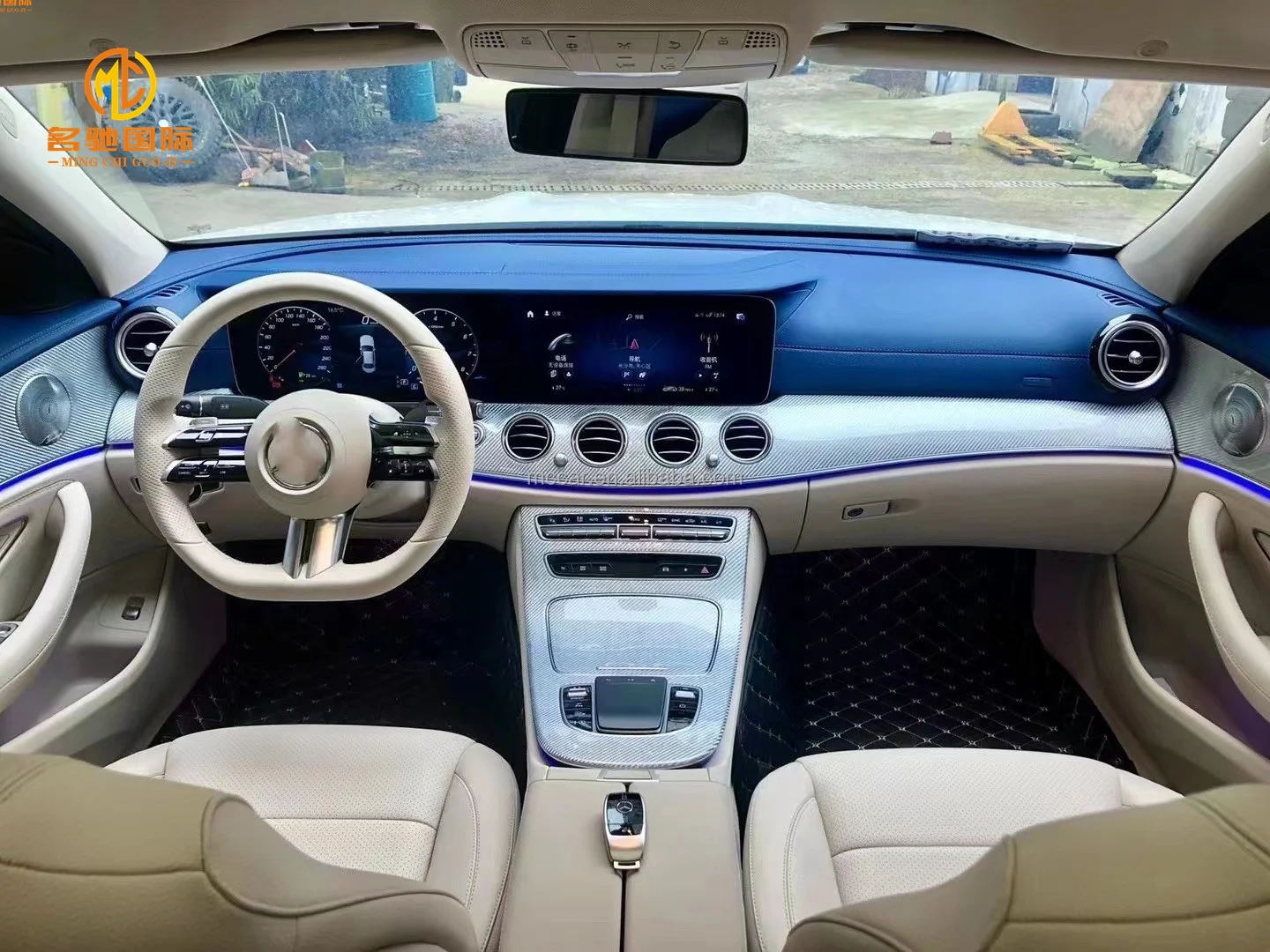 W213 Silver Carbon Fiber Interior for Mercedes Benz E300 E400 E63 W213 Automotive Interior