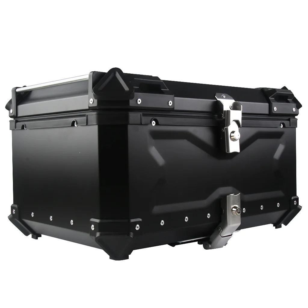 Motorcycle Aluminum Alloy Top Box 45L 55L65L 80L Embossed X Style Trunk Trunk Storage Tailbox