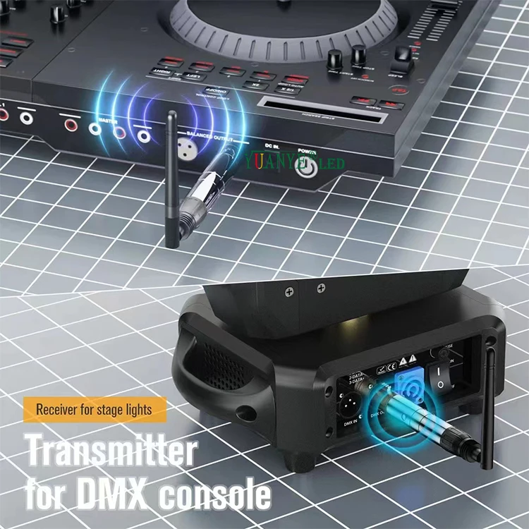 2.4G Dmx512 Controller Wireless Transmitter And Rechargeable Receiver For Stage Events Church Theater