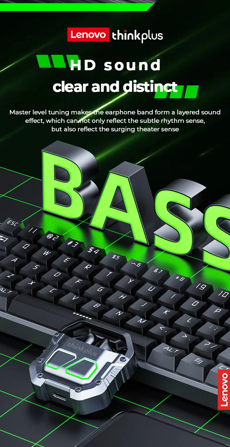 mercadolibre linio auricular kopfhohre lenovo xt81 tws ruido Wireless blue tooth Earplugs rgb LED Headset gaming on-ear earphone