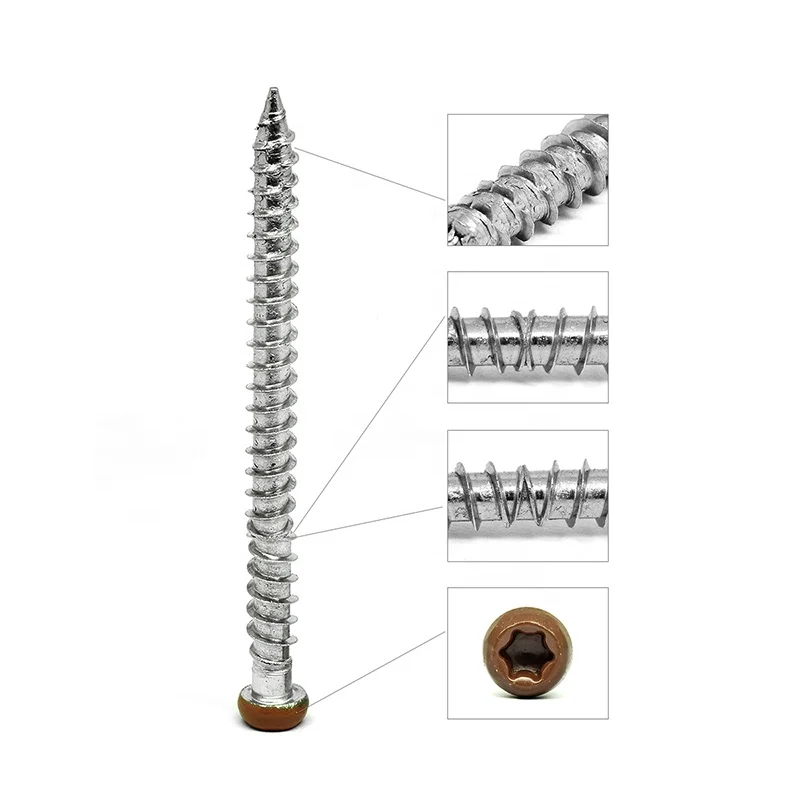 410 ss wood composite deck screws torx drive countersunk chipboard screw zinc plated self tapping ground screws for decks