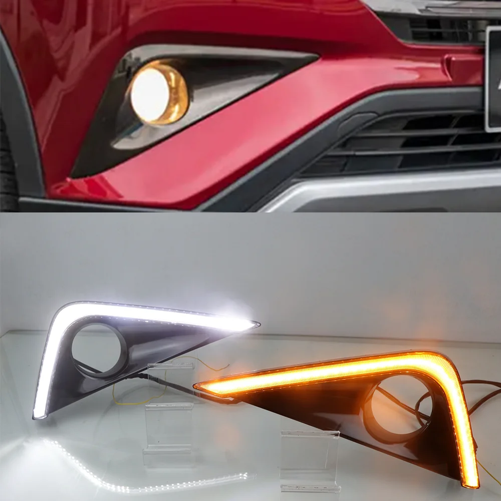 Auto Daytime Running Light LED DRL Front Foglight Head Fog Lamp Body Kit Upgrade Accessories For 2018 2019 Toyota RUSH