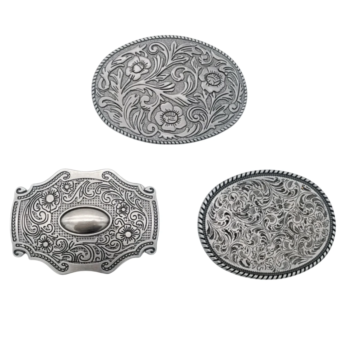 Casual belt buckle punk wind pressure flower alloy American retro belt buckle ANR Western cowboy Smooth belt buckle