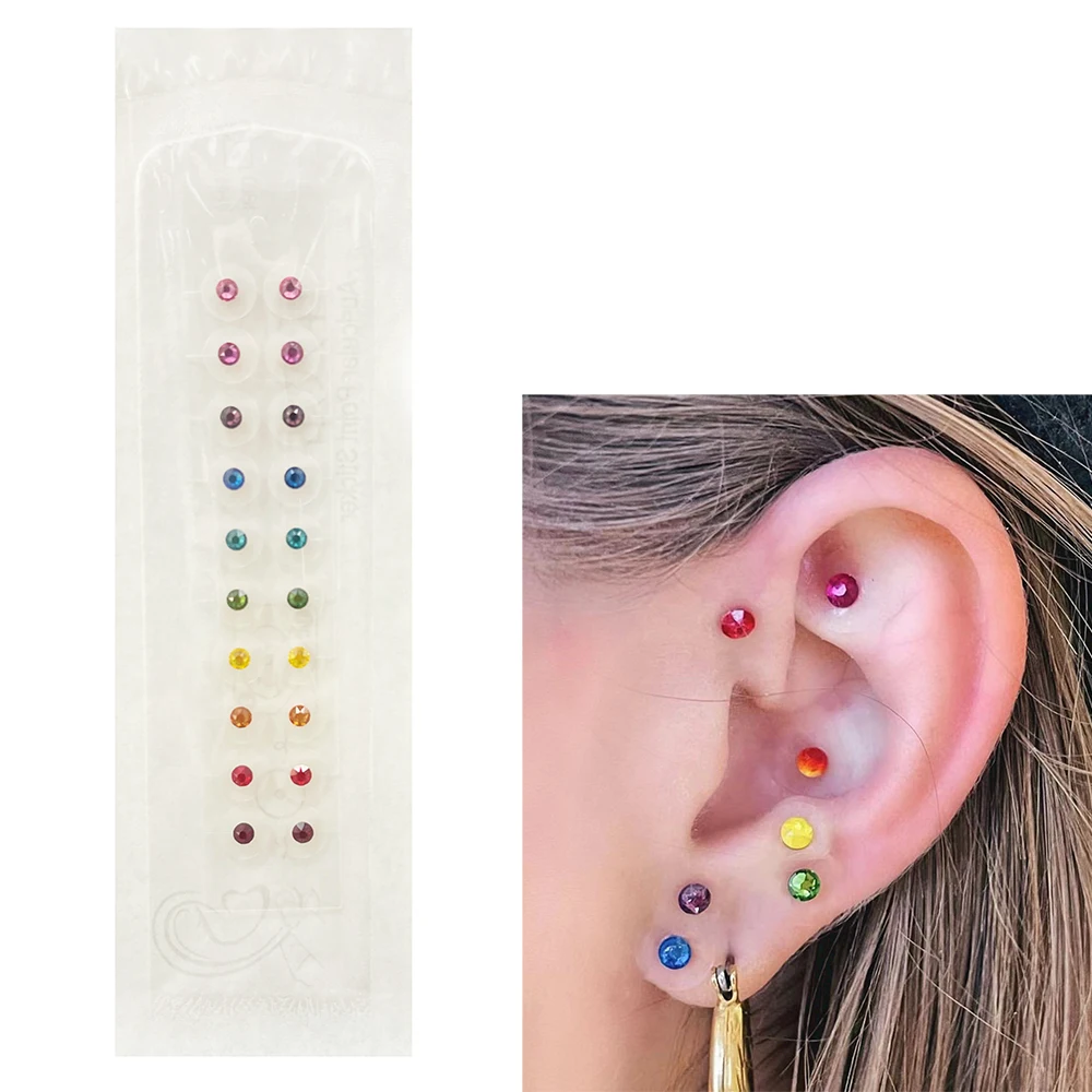 Rainbow Swarovski Reflexology Acupressure Ear Seeds | Multi Condition Ear Seeds Acupuncture Kit
