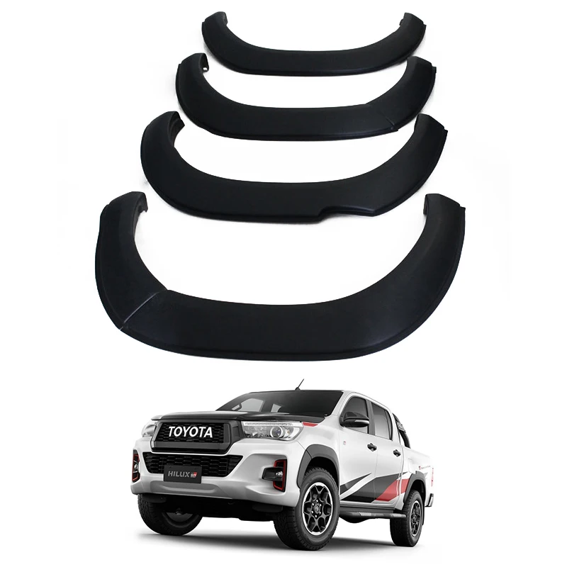 4 Pcs Auto Universal Body Parts Wheel Eyebrow Arch Wide Car Fender Flares Automobile Fender for Toyota Hilux Revo