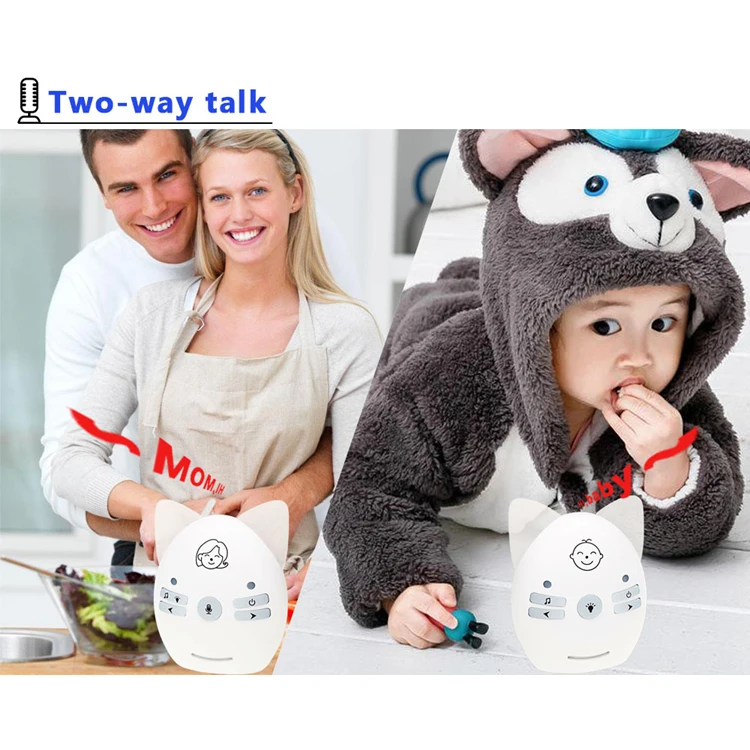 Sensitive Transmission Two Way Talk Crystal Clear Cry Voice 2.4GHz Wireless Infant Baby Portable Digital Audio Baby Monitor