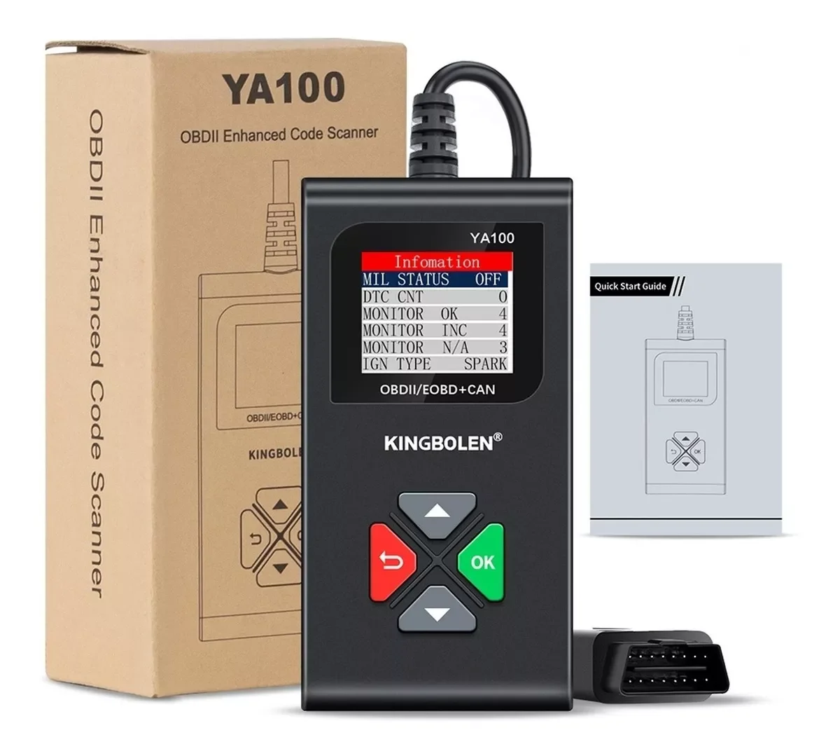 YA100 New automotive engine fault diagnosis instrument OBD2 Automotive reading card foreign trade version multi languages