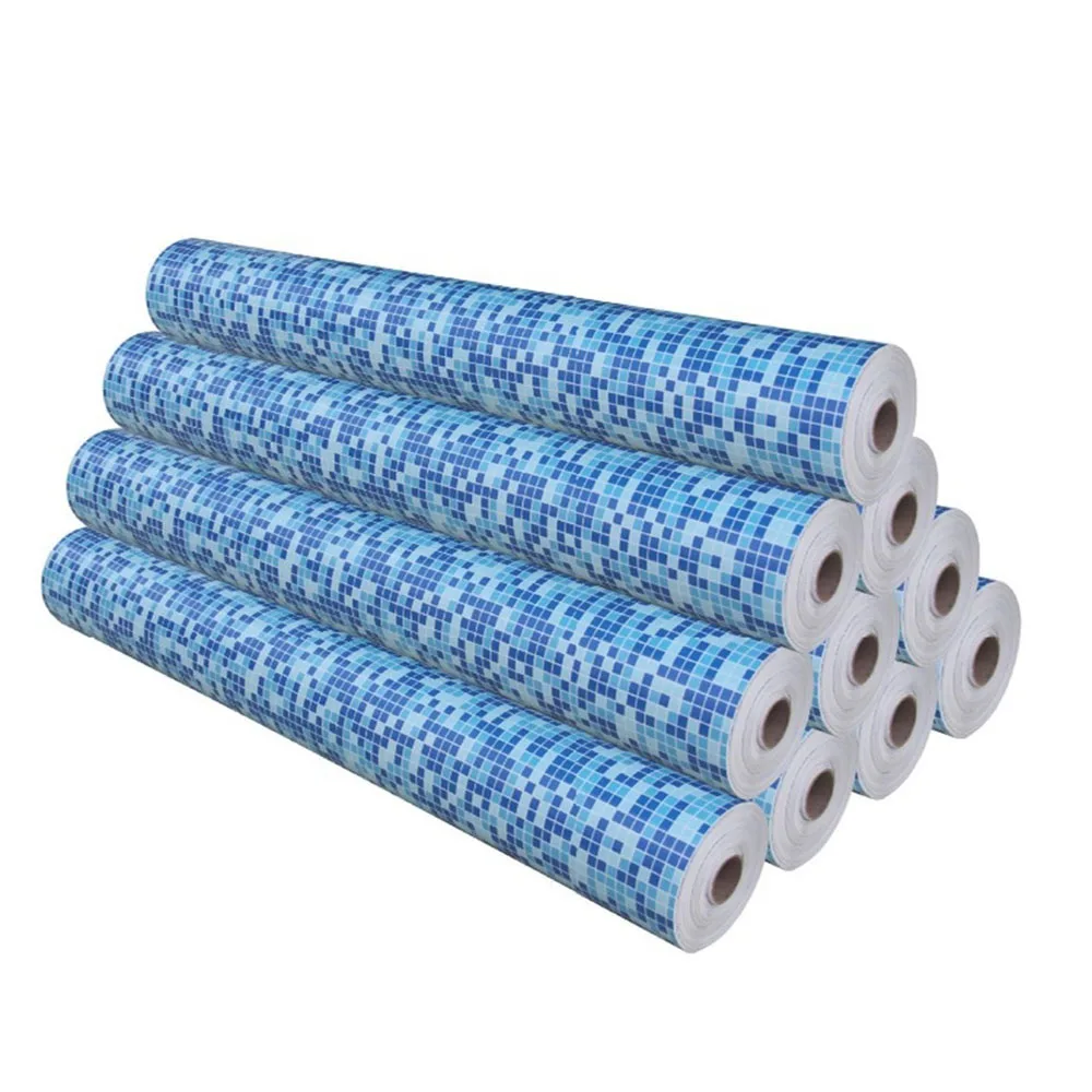 Wholesale Factory Anti-UV Reinforced Ocean Blue 1.5mm Thickness PVC Custom Swimming Pool  Liner