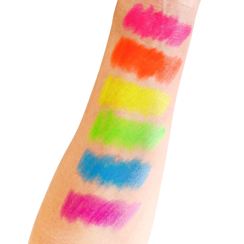 Private label logo  vegan cheap uv  neon glow in the dark lipstick tube set