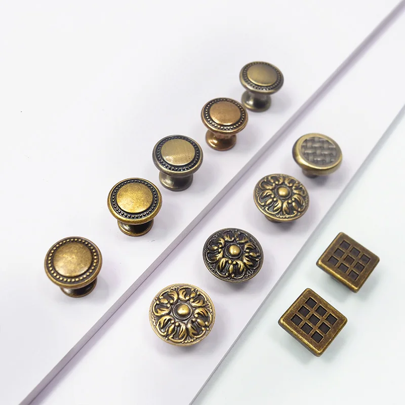 Vintage Antique Hollow Out Birdcage Handles Metal  Brass Cabinet Door Knob With Brushed Surface Treatment Handle