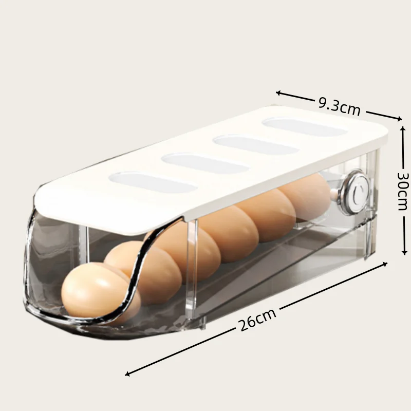 New drawer type rolling egg box Bracket Multi layered Stackable Side Door Refrigerator Storage Rolling Egg hold