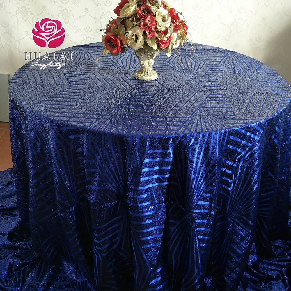 Rose gold quality custom luxury geometric glitz sequin design trade show table cloth overlay  for wedding