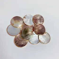 Gold-plated edging decorative shell pendant jewelry black shell necklace pendants