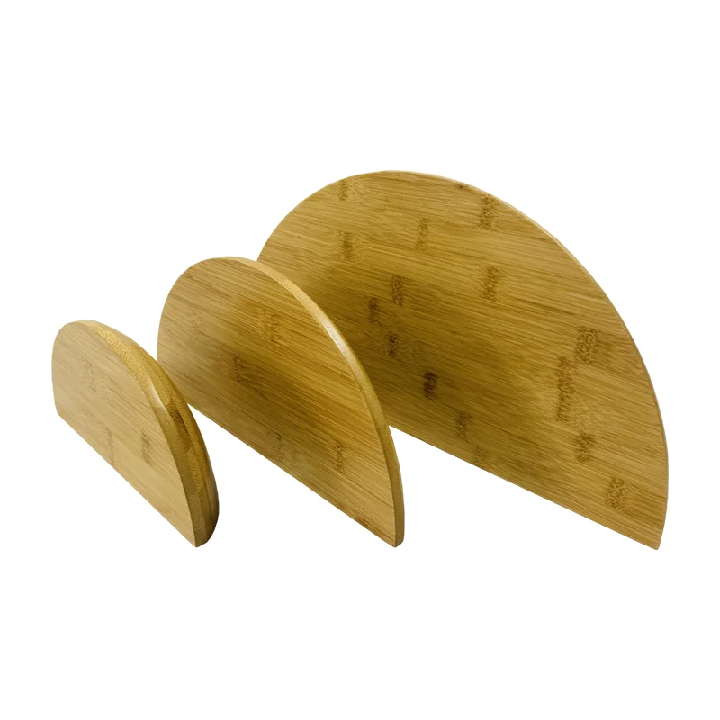 3 Sizes Of Solid Thick Semi-Circular Bamboo Wood Wall-Mounted Shelves With Great Sense Of Design