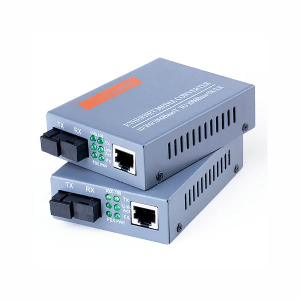 1000M Fiber Media Converter HTB-3100 A/B 20km 10/100Mbps SC RJ45 Port Single-Mode Single Fiber