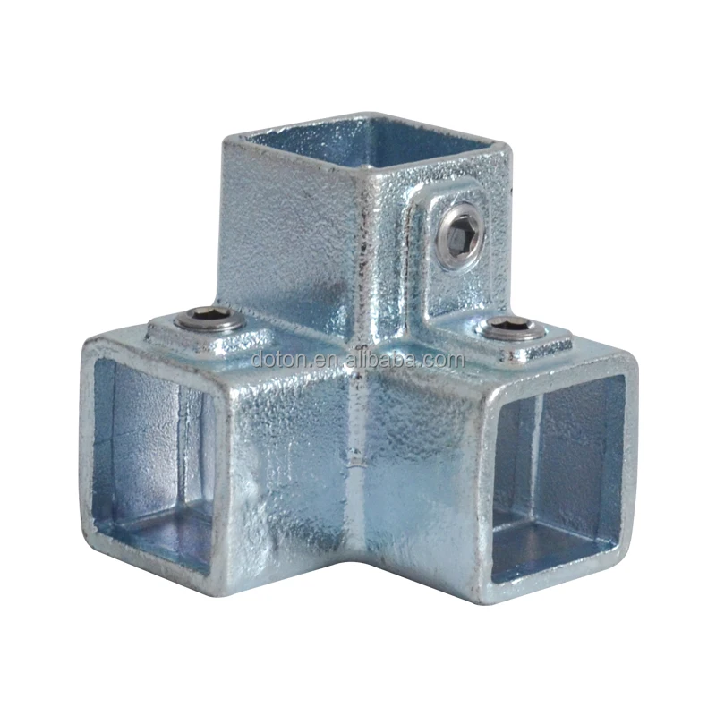 malleable casting iron  Material Square Tube Connector for 25*25 Square Tube short Tee Pipe Fittings Product