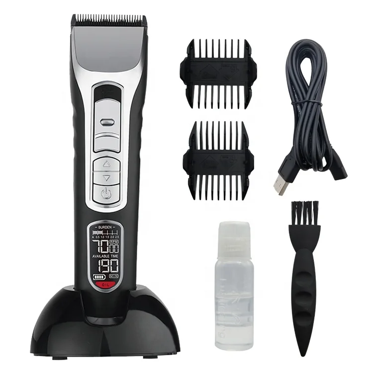 Rechargeable Lithium Ion Cordless Haircutting Clipper & Battery Trimming Combo Kit Electric Clipper for Grooming Heads, Beards