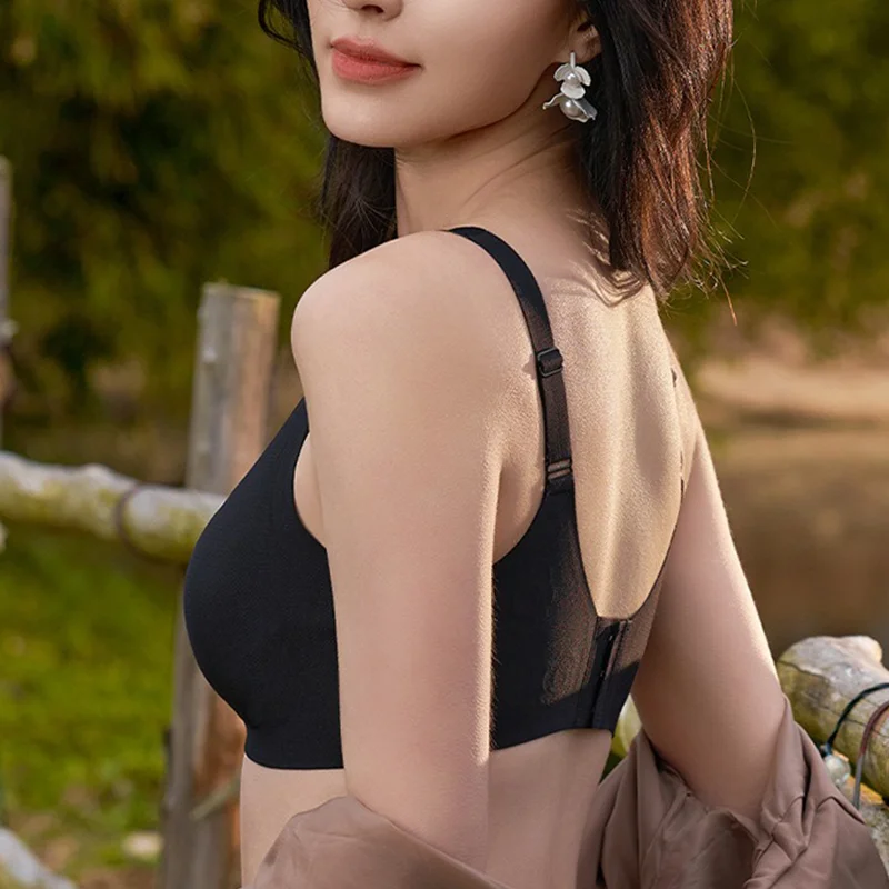 Direct Factory Sale High Cup Printed Techniques Bra with Gentle Elastic Jelly Seamless Free Padded Wireless Shaper Bra