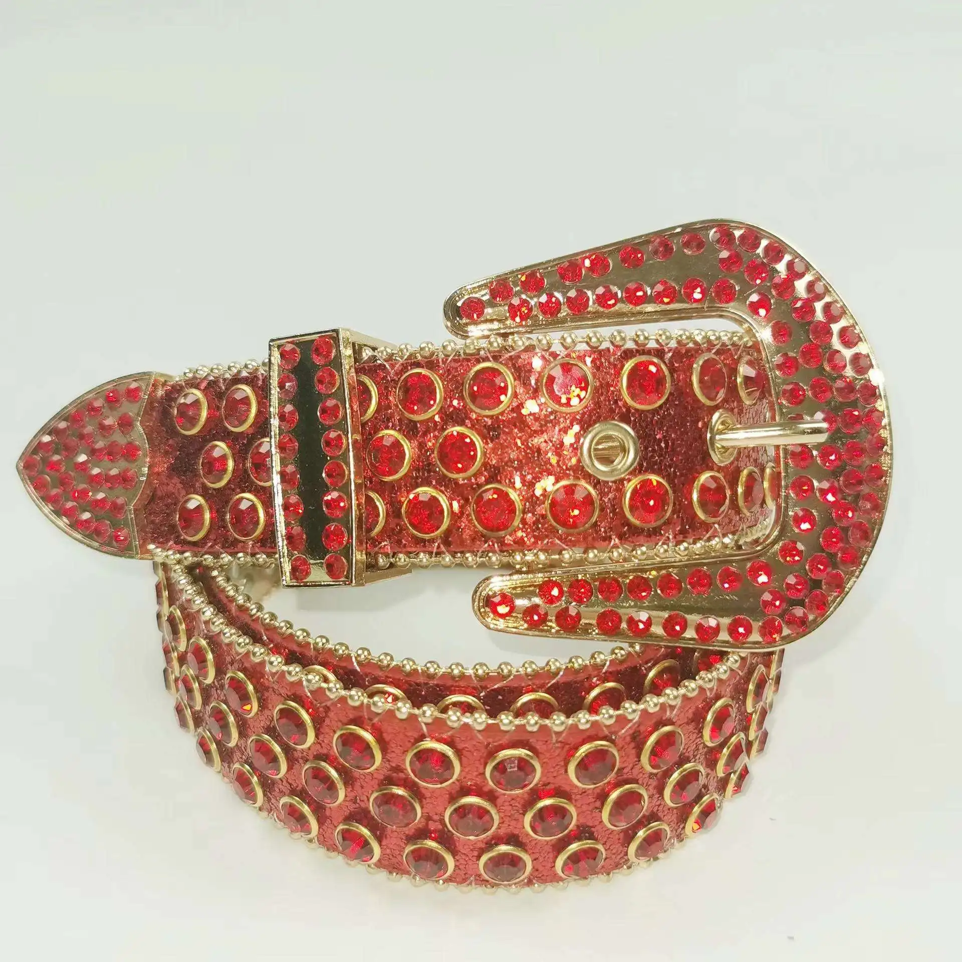 Luxury Western Rhinestone Belt Diamond Buckle High Quality Leather Fashion Crystal Jeans Belt For Women