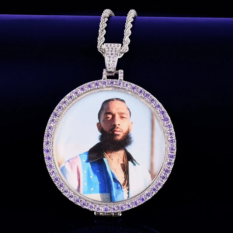 Custom Photo Memory Medallions Solid Couple Pendant Necklace Hip Hop Fashion Personalized Jewelry Can Custom Letter