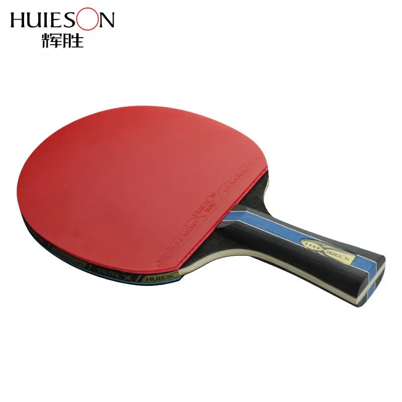 HUIESON OEM Custom Print Logo Pure Wood Professional 4 Stars paddle table tennis Bat Table Tennis Racket