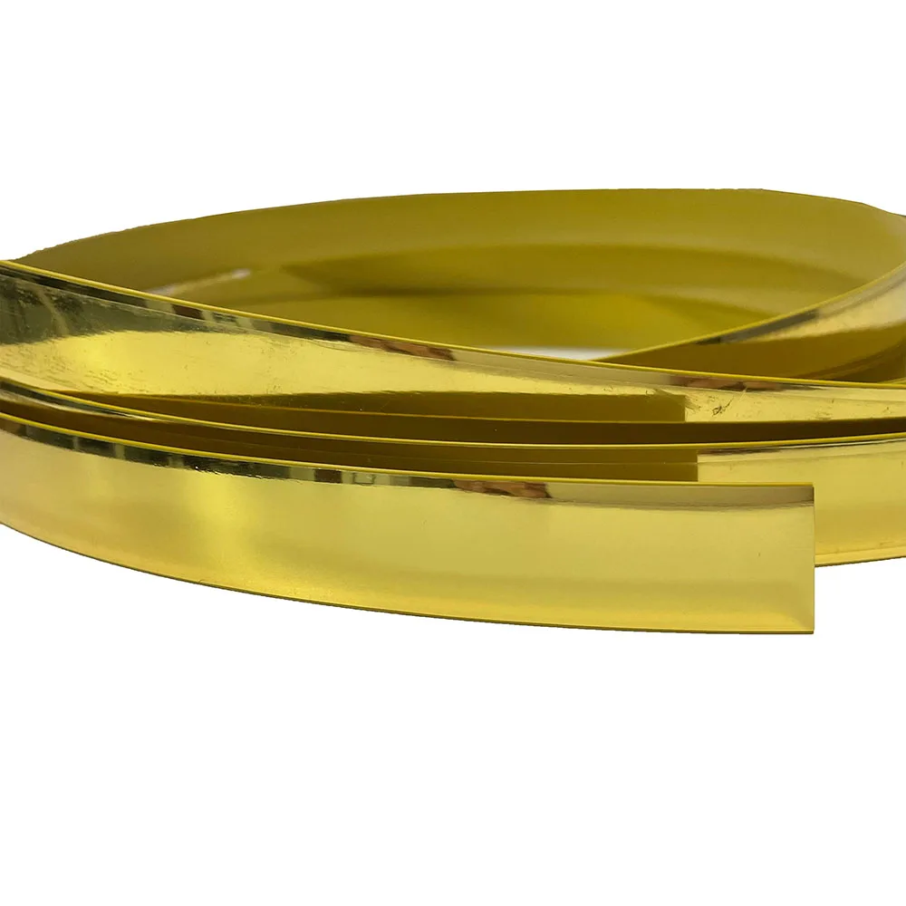 oem golden tape high quality mirror wood edge banding PVC for wood based panel mirror gold edge banding for woodworking