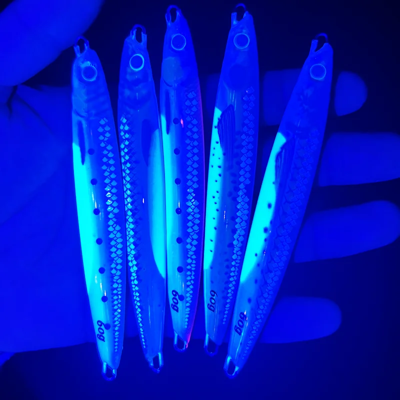 JIGGINGSOUL-RTS-318-60g80g 3D Bionic printed Mackerel Needle  Speed scale Saltwater Jigging  Vertical Jig noctilucent luminous