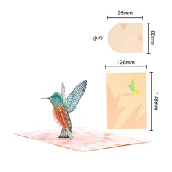 Factory sales 3D animated maple leaves birds pop up greeting cards for friends