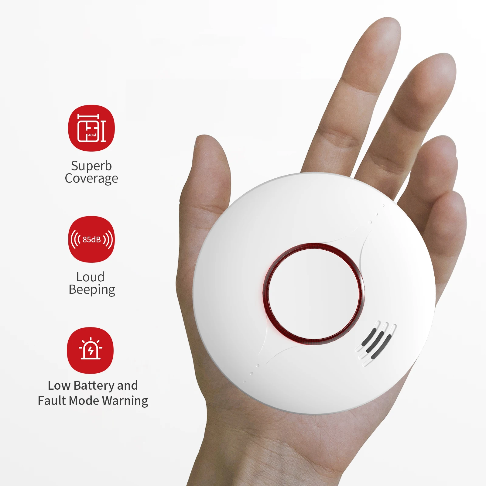 CE Approval Smoke Detector Optical Alarm Wireless Interconnected Alarms Fire Safety High Quality Office Sensor