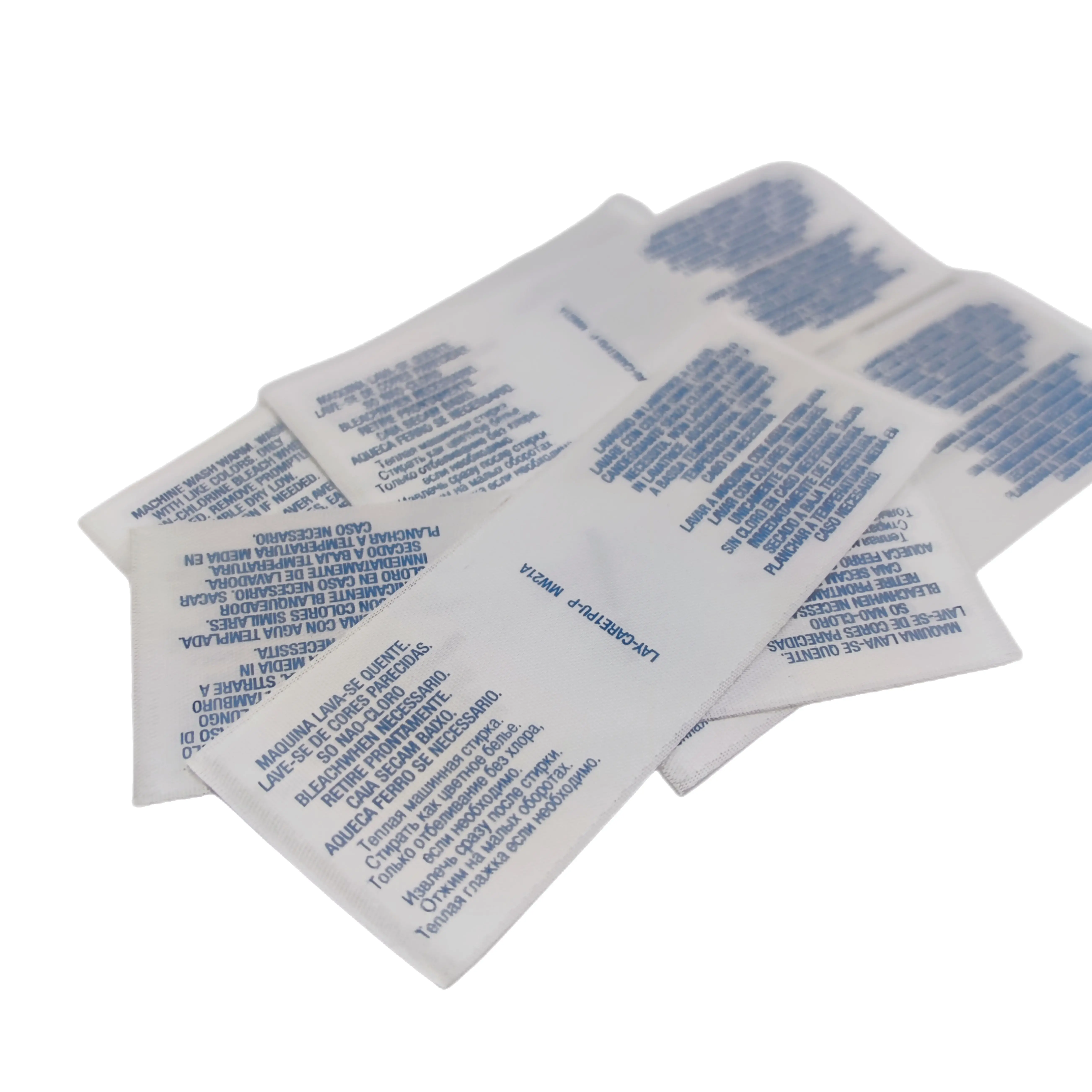 Center Fold Double Side Logo Print  Fabric Wash Care Label Maker For Clothing