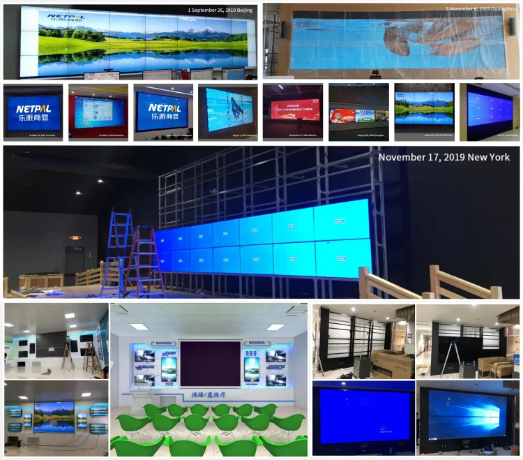 
Direct factory 2x2 2x3 4x2 advertisement multi lcd video wall display screens vertical monitor 55 inch videowall 