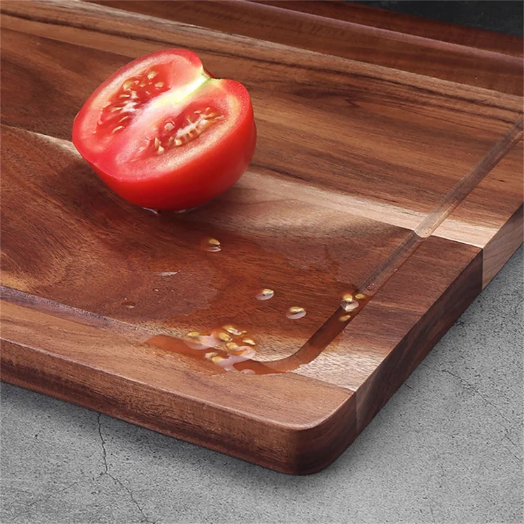 Customized LOGO Kitchen Gift set stitching Wooden balance serving board Irregular shape wood cutting board with handle