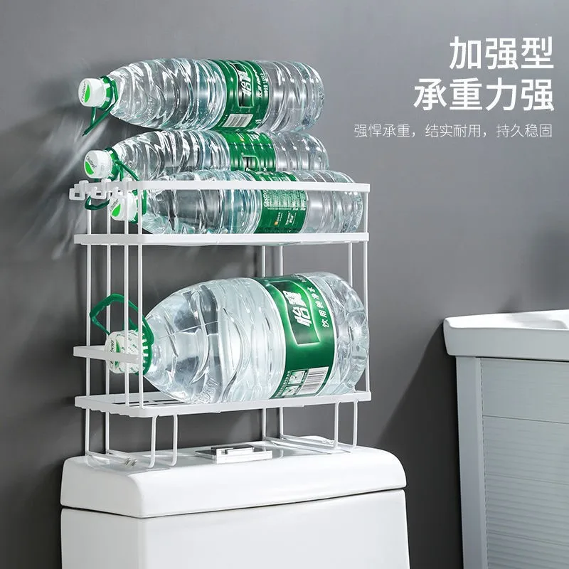 Stored Above The Toilet Shelf Free Of Perforation Shelf The Bathroom Toilet Placed On The Water Tank Bracket