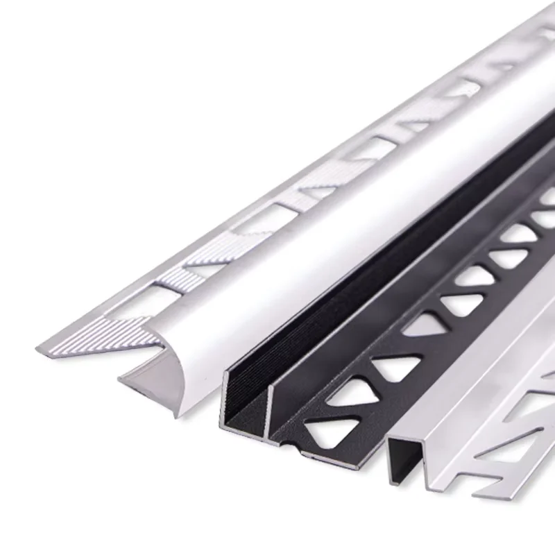 Metal Trim Baseboards Decoration material wholesale Aluminum Tile Edge Extruded Aluminum Profile Tile Edge