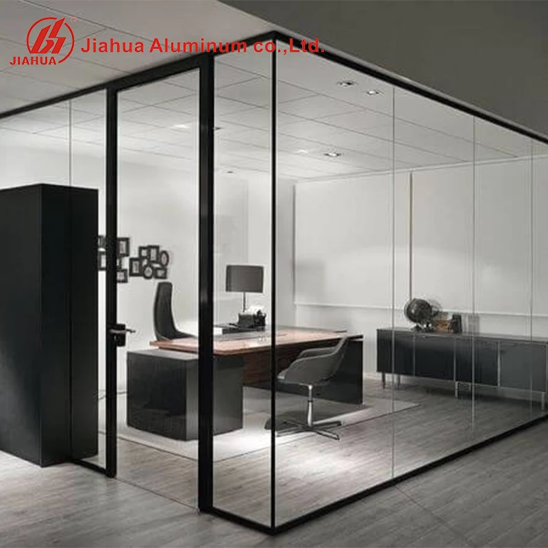Glass Partition Aluminium Slim Partition Profiles for Office Cabin