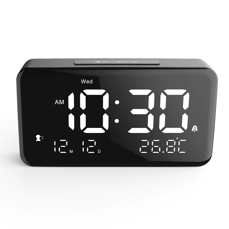 6 inch LED display with voice control and hourly chime dementia talk clock for old person vision impaired