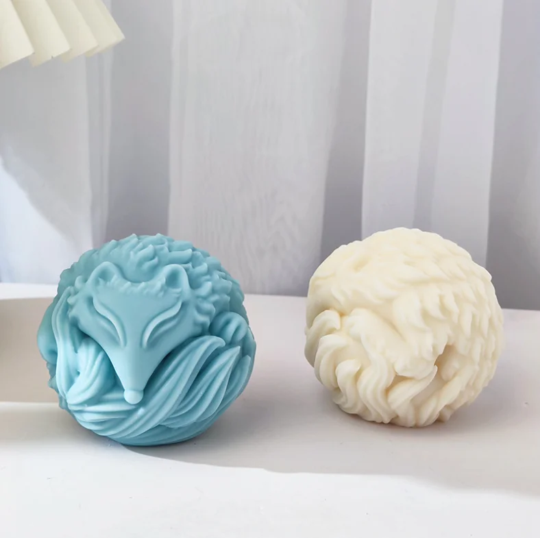 SZ621 Sleeping fox Silicone Soap Mold DIY Aromatherapy Candle