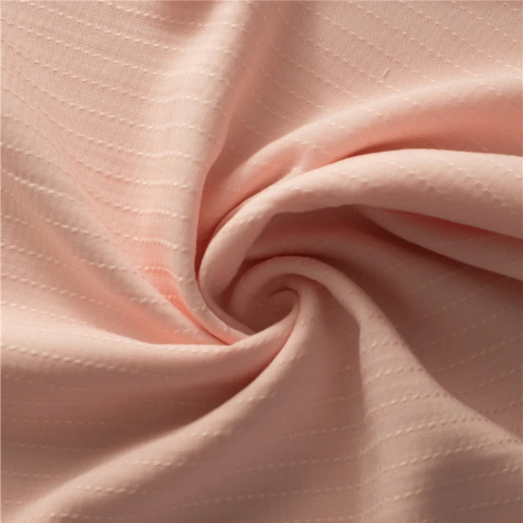 Lightweight  Pure Color Jacquard Cotton Viscose Rayon Fabric For Garment